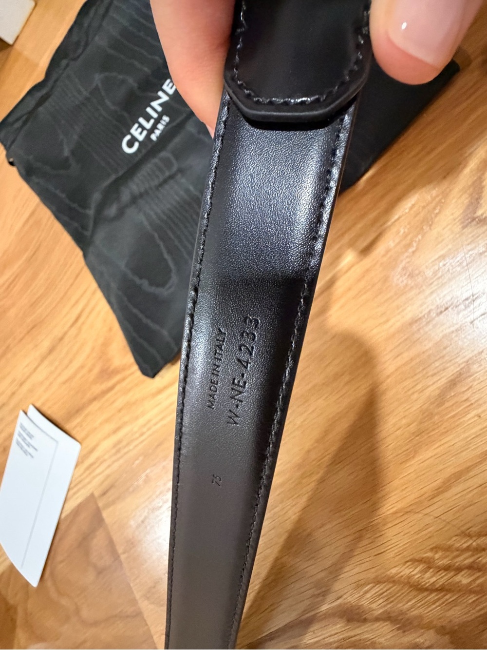 Celine Black Leather Belt with Gold Triomphe Buckle size 75 and 25mm thickness - Picture 11 of 13